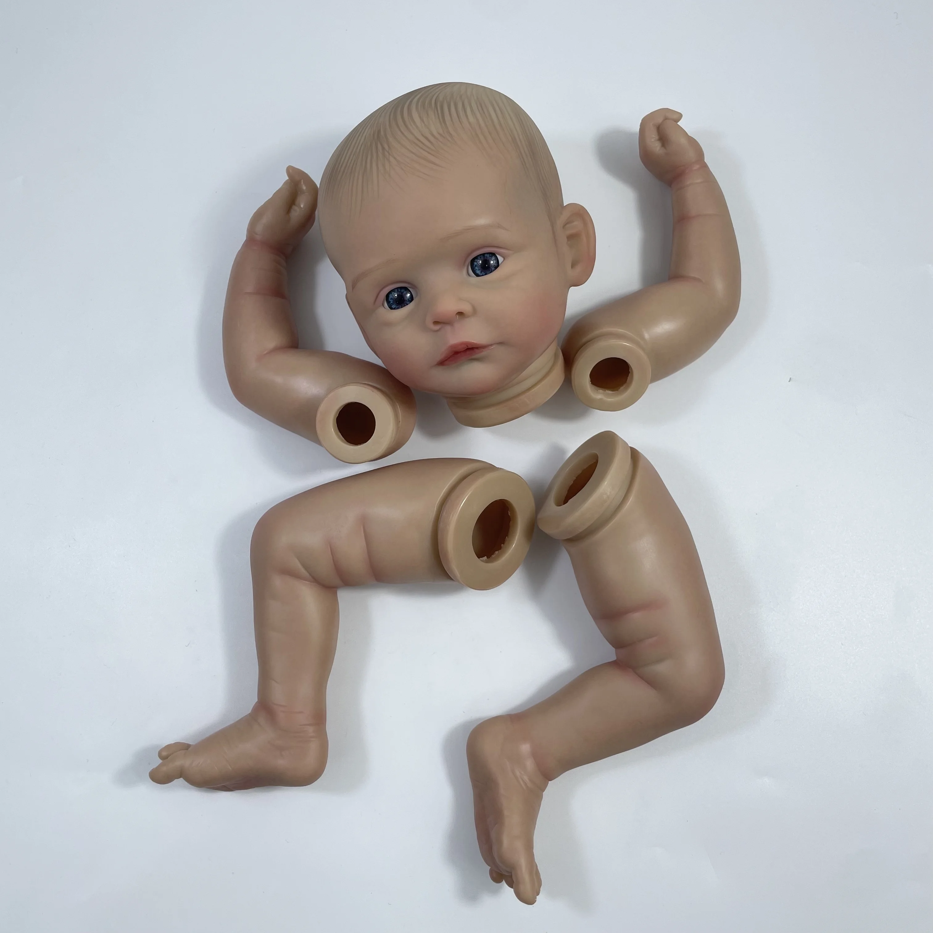 

MRB 20 inch Already Painted Reborn Doll Kits Joleen With Blue Eyes Vinyl Reborn Unassembled DIY Doll Kit Mold With Cloth Body