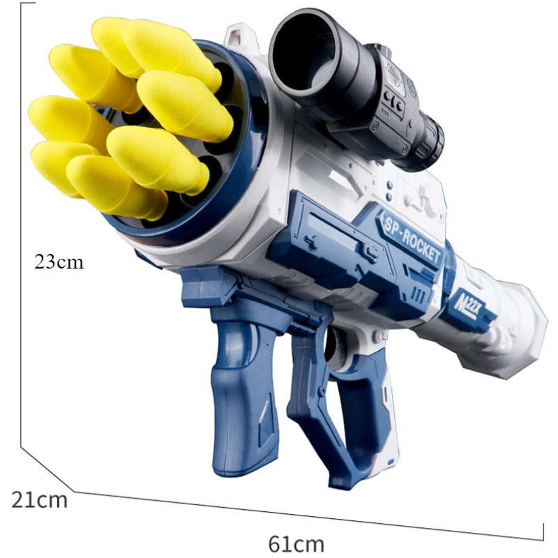 Eight Consecutive Rocket Launcher Soft Bullet Gun Bazooka Boys Can Launch Missiles Mortar Oversized Children's Toy Gun