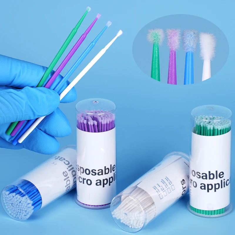 100pcs Dental Microbrush Disposable Supplies Applicators Stickers Micro Brushes Teeth Oral Care Clean Odontologia Extension