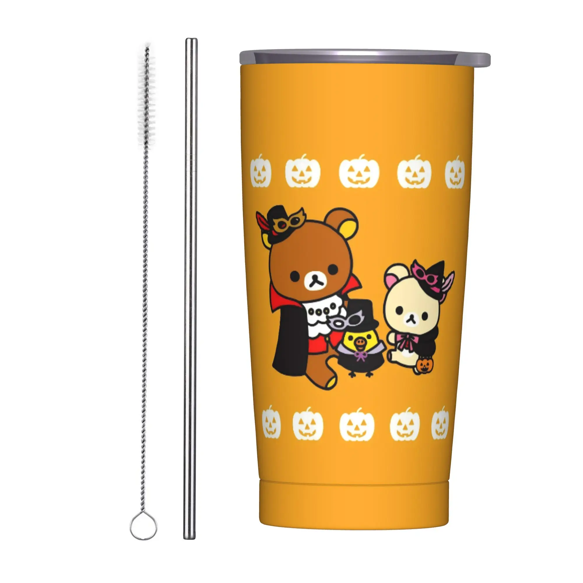 Stainless Steel Tumbler Rilakkumas Halloween Vampire Coffee Mug  Heat Preservation Cold and Hot Mugs Cup Camping Water Bottle