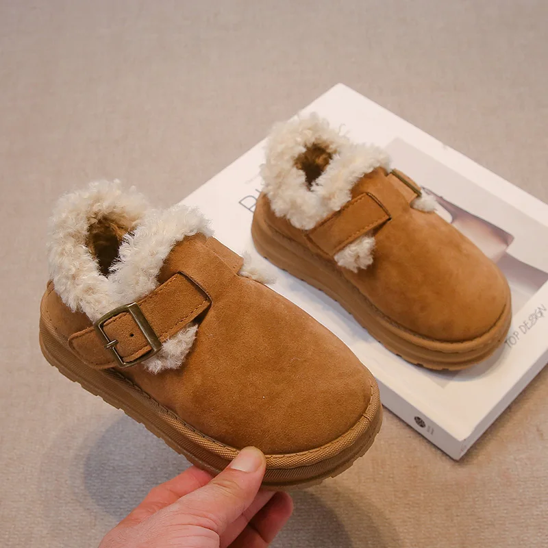 Winter Children Shoes Luxury Girls Boots Fashion Warm Flat Heels Kids Cotton Shoes Casual Plush Shorts Boots for Girl