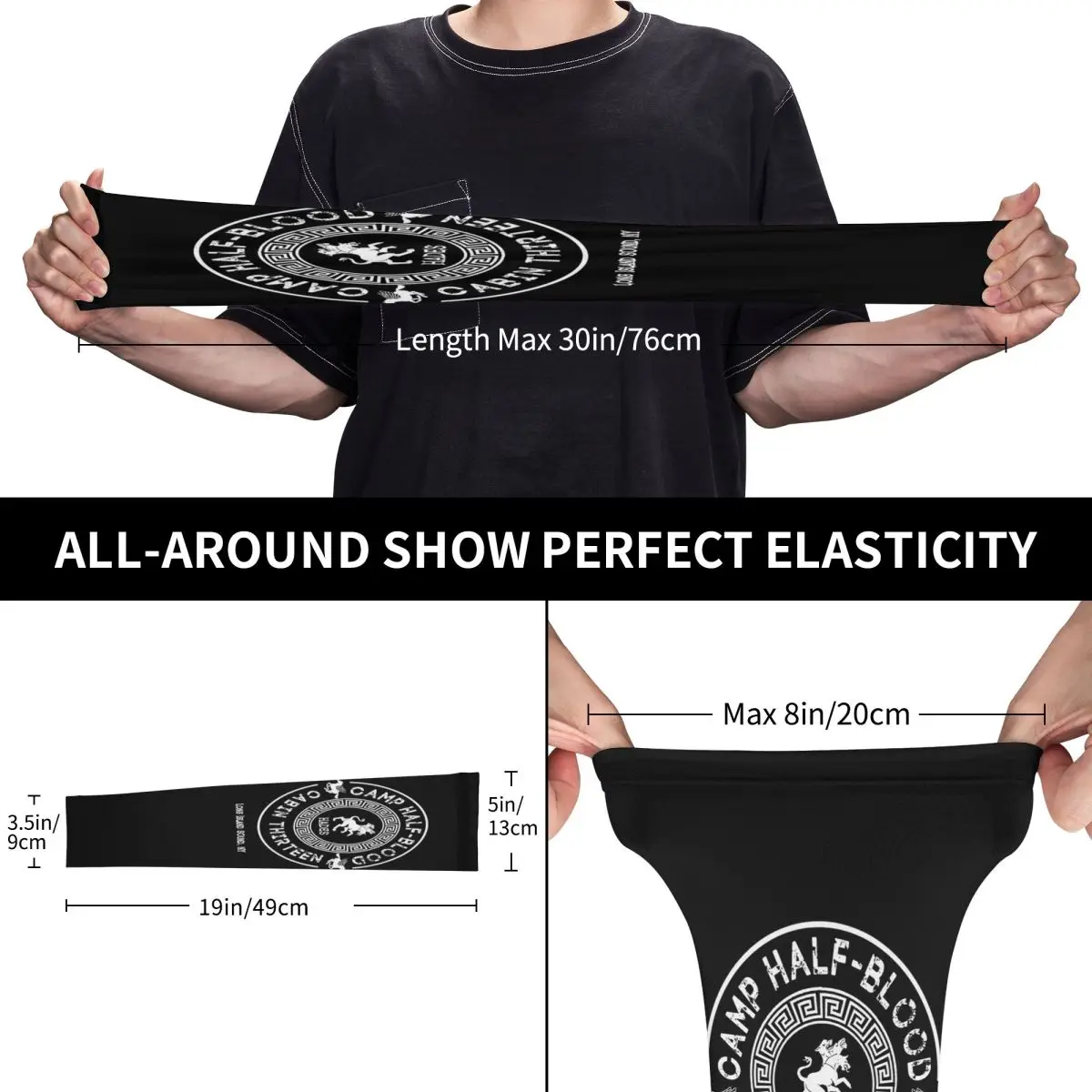 Cabina Tredici Hades Percy Jackson Camp Mezzo Sangue Manicotti per esterni Copertura di protezione solare UV Manicotti per tatuaggi da ciclismo in seta ghiacciata