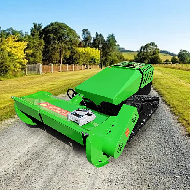 All-Terrain Self-Propelled Farm Lawn Flail Mower  Industrial Grade Slope Crawler with  Engine for Orchard