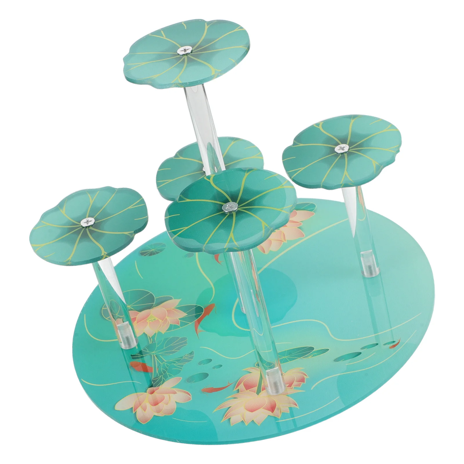 

Acrylic Display Riser Stand Multi-Layer Lotus Design For Cupcake Dessert Figure Shelf Perfume Jewelry Organizer Holder