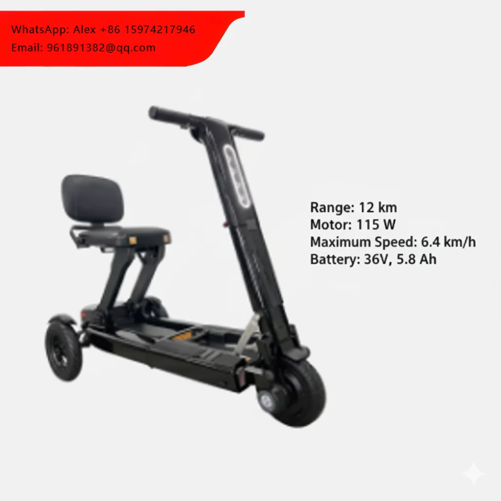 

Electronic Foldable 3 Wheel Adults Electric Mobility Scooter With Seat For Elderly