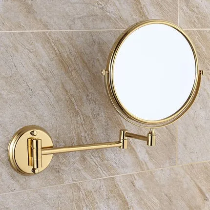 Wall Mounted 8 Inch Makeup Mirror Double Side Rotating Shave Makeup Mirror Extend Arm 3x Magnifying Bathroom Mirror Accessories