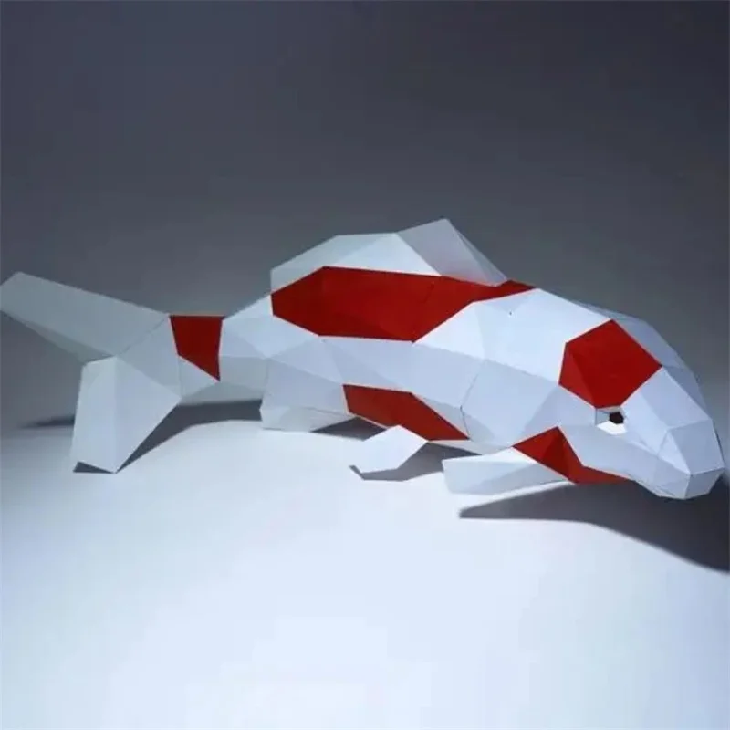 Fish 3D Paper Model Handmade Animal Origami Low Poly Kids Adult DIY Papercraft Home Room Ornaments Porch Ornament Creative Toys