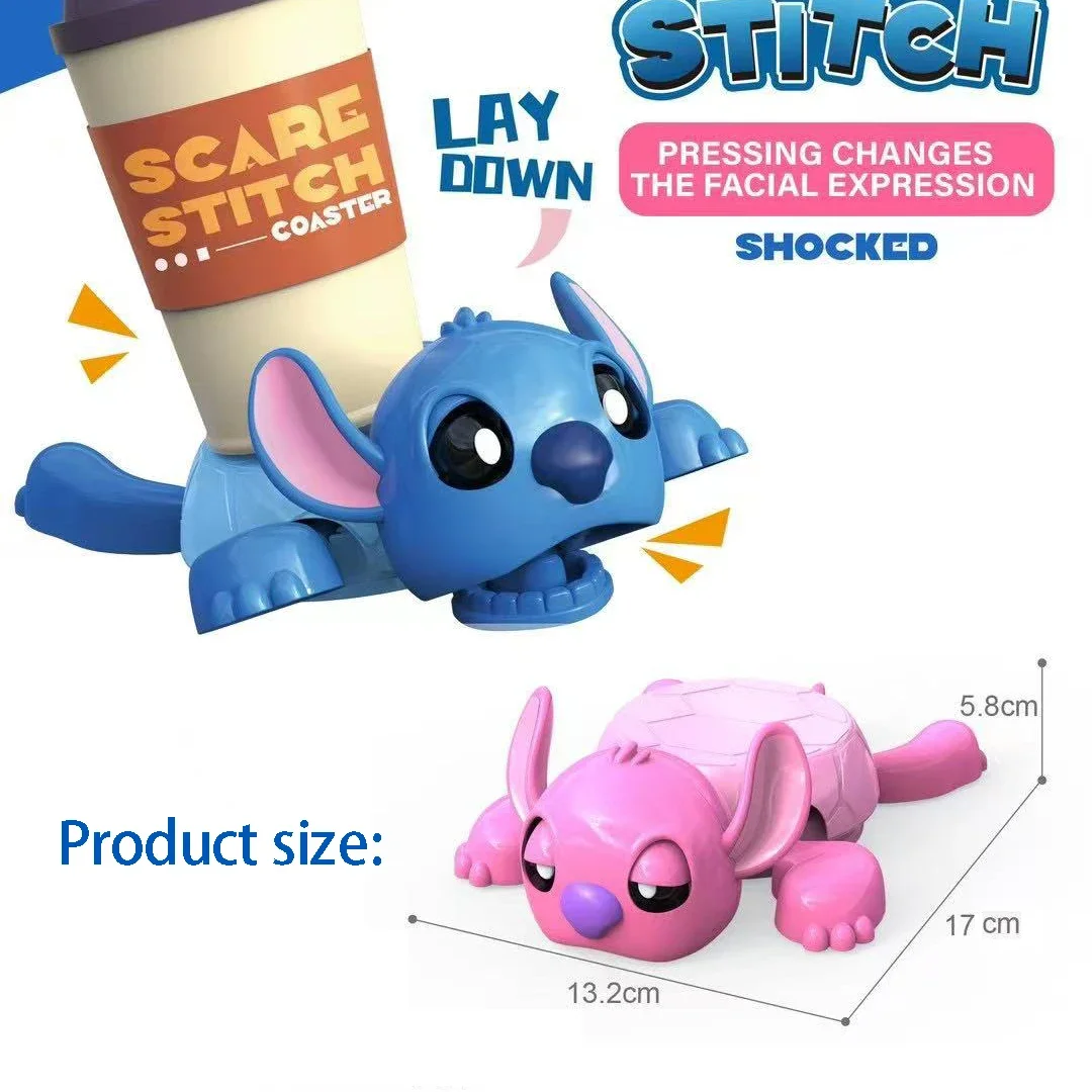 Nuevas posavasos creativos Stitch Turtle, ojos emergentes, extremidades elásticas, estera de silicona resistente al calor, diseño antideslizante, divertido regalo de cumpleaños