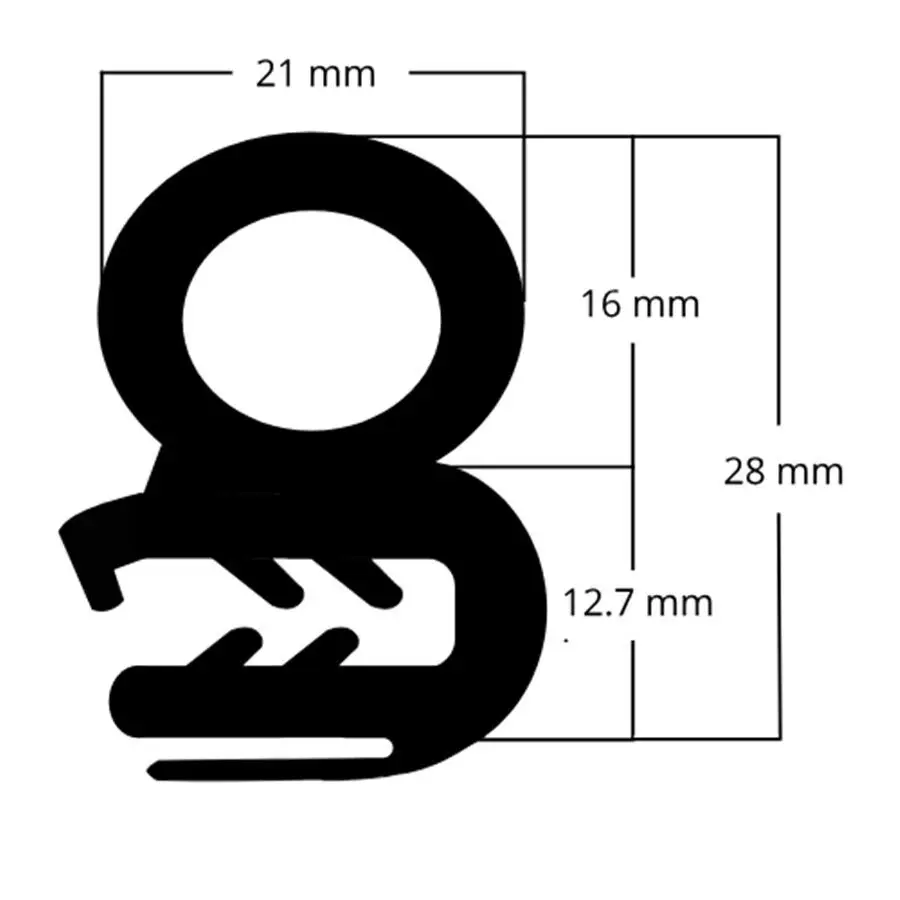 Tira de sellado de goma para puerta de coche, Kit de sello para autocaravana, 4 metros, con bombilla lateral