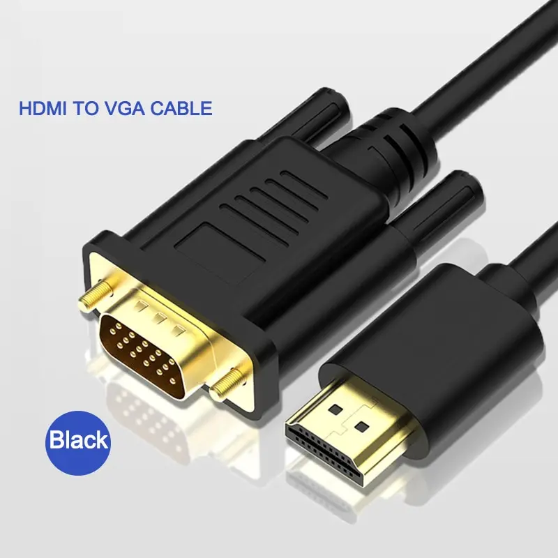 HDMI męski na VGA Male 1080P 60Hz Kabel kompatybilny z HDMI do VGA Adapter cyfrowy na analogowy do komputera Laptop