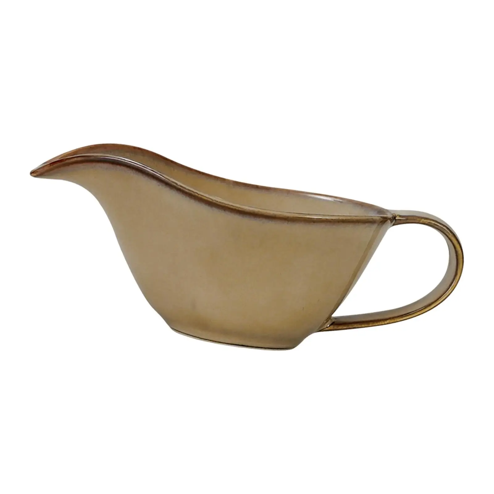 Large Capacity Ceramic Gravy Boat Handle Sauce Bowl Broth Container for Dining Room and Restaurant