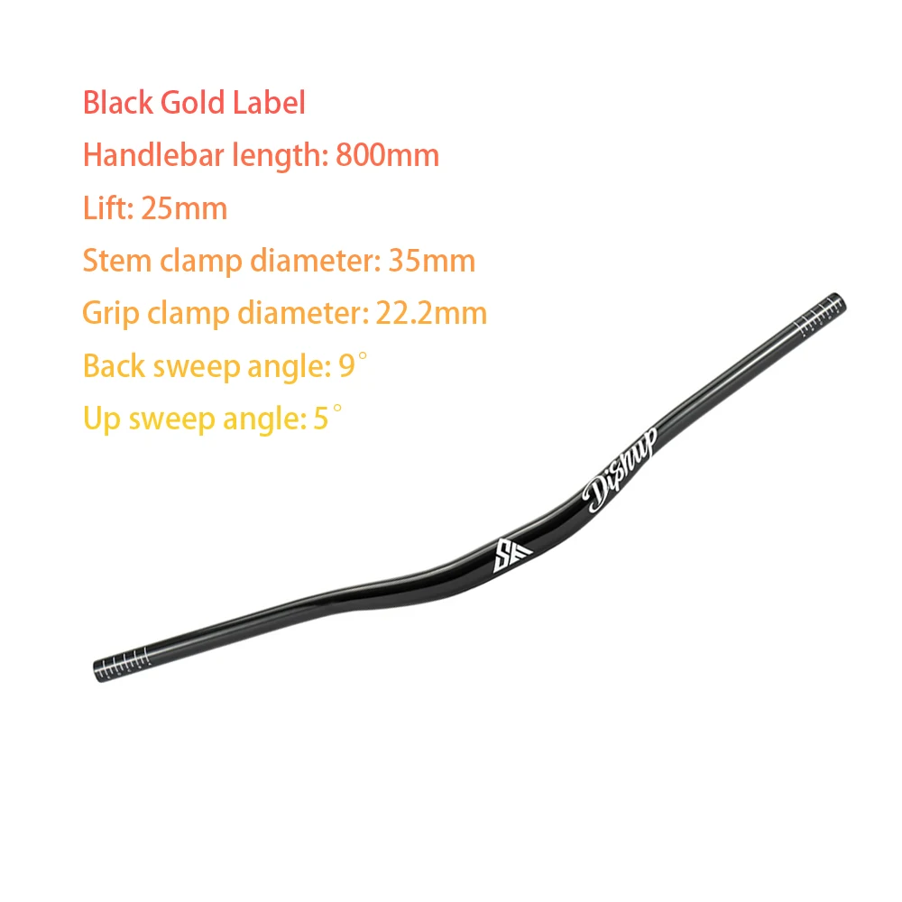 DISRUP 780/800mm mountainbike stuur, 31,8/35mm diameter, aluminium stuur voor downhill fietsen en off-road trails