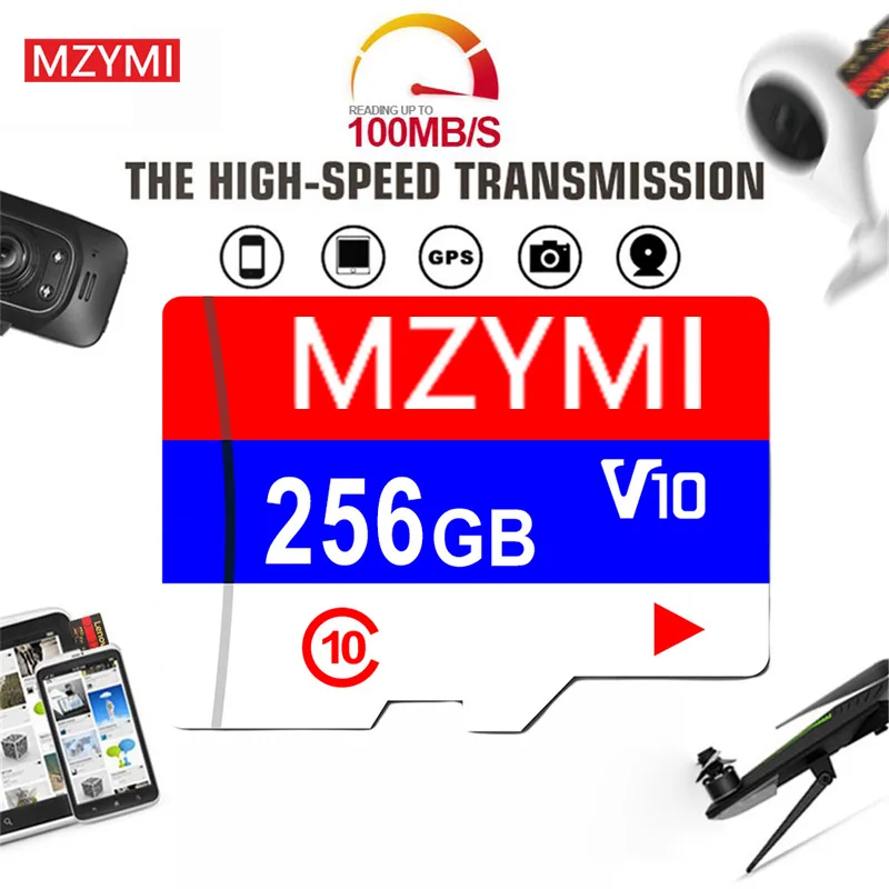 

MZYMI 2TB Flash Memory Card V10 High Speed 1TB 256GB 64GB 32GB TF Cards Expanded Storage For Smartphone Camera Tablet Cam