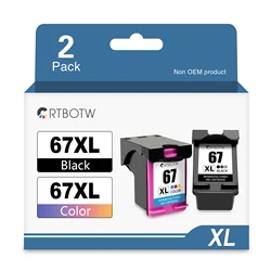 ALIZEO Cartuccia d'inchiostro di ricambio per HP 67 XL per stampante HP67 Deskjet Plus 4140 4152 4155 4158 1225 2732 2752 1225