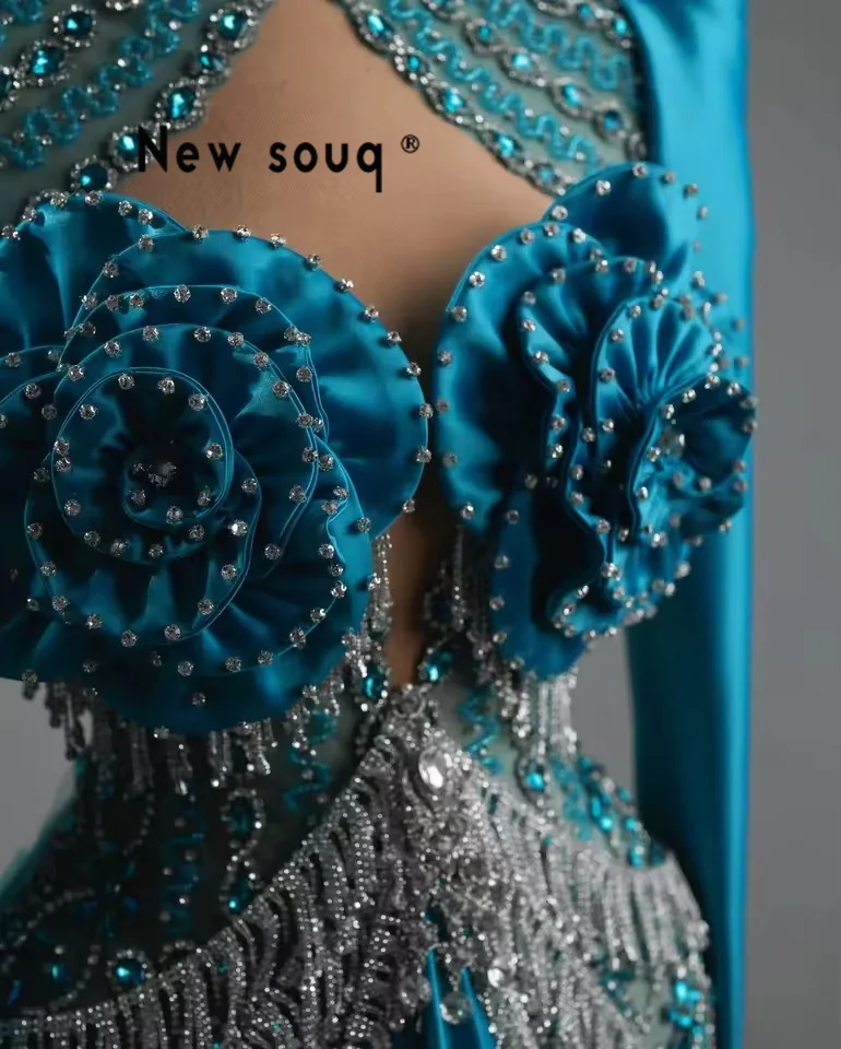 

2025 Luxury Celebrity Dresses Long Sleeves Mermaid Prom Dresses Customized Sparkly Crystals Tassel Beading Party Dress Evening