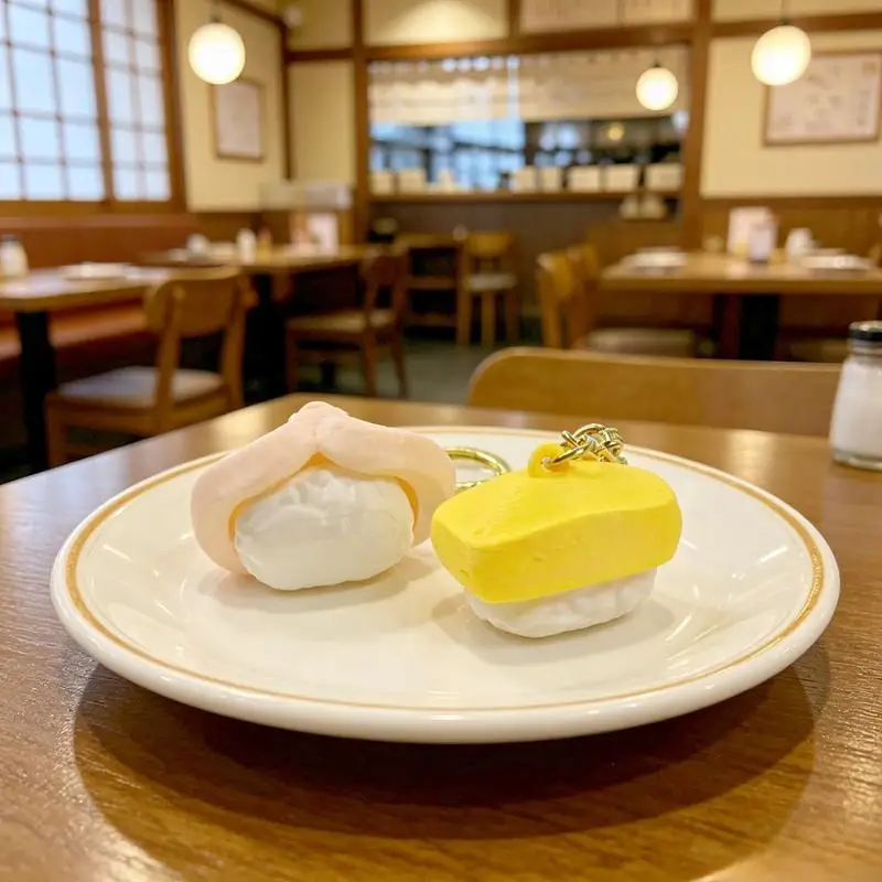 1 Stück Sushi 3D-gedruckter Clicker-Schlüsselanhänger, niedliche Simulation, umweltfreundlicher Fidget-Schlüsselring aus PLA, verschiedene Stile, Stressabbau-Taschenanhänger – Detail 5