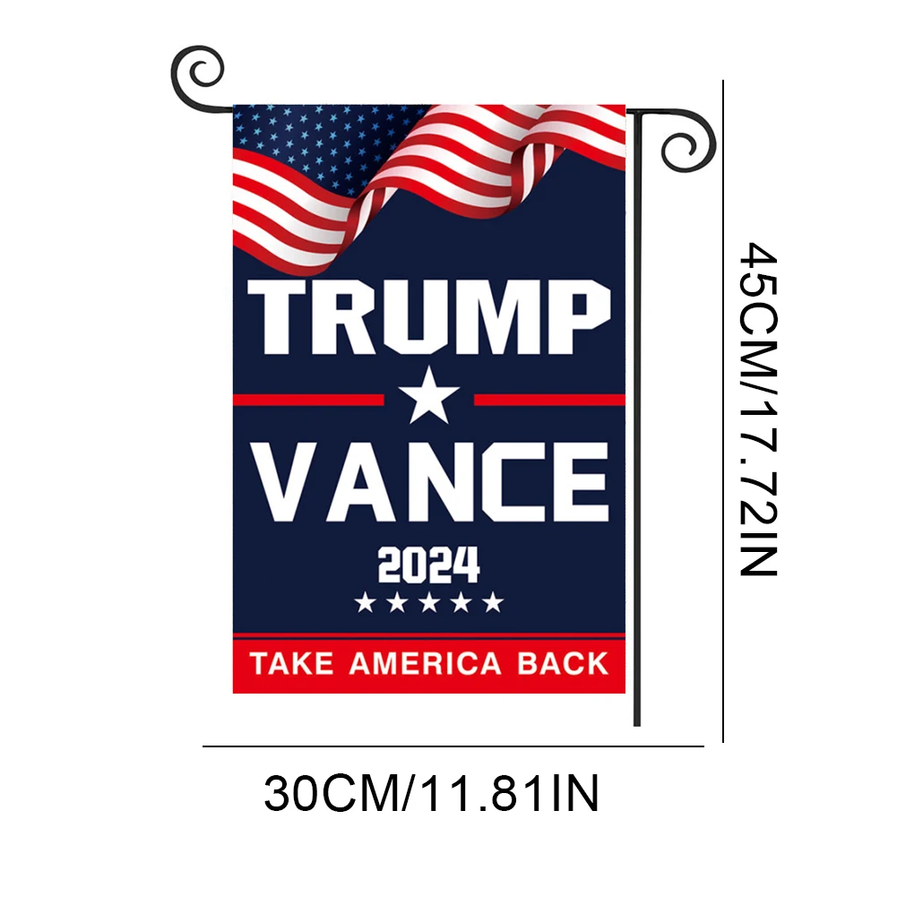 Drapeaux décoratifs double face pour la maison, bannière Trump Vance, drapeau de jardin extérieur, sensation de jardin, 2024, 2024