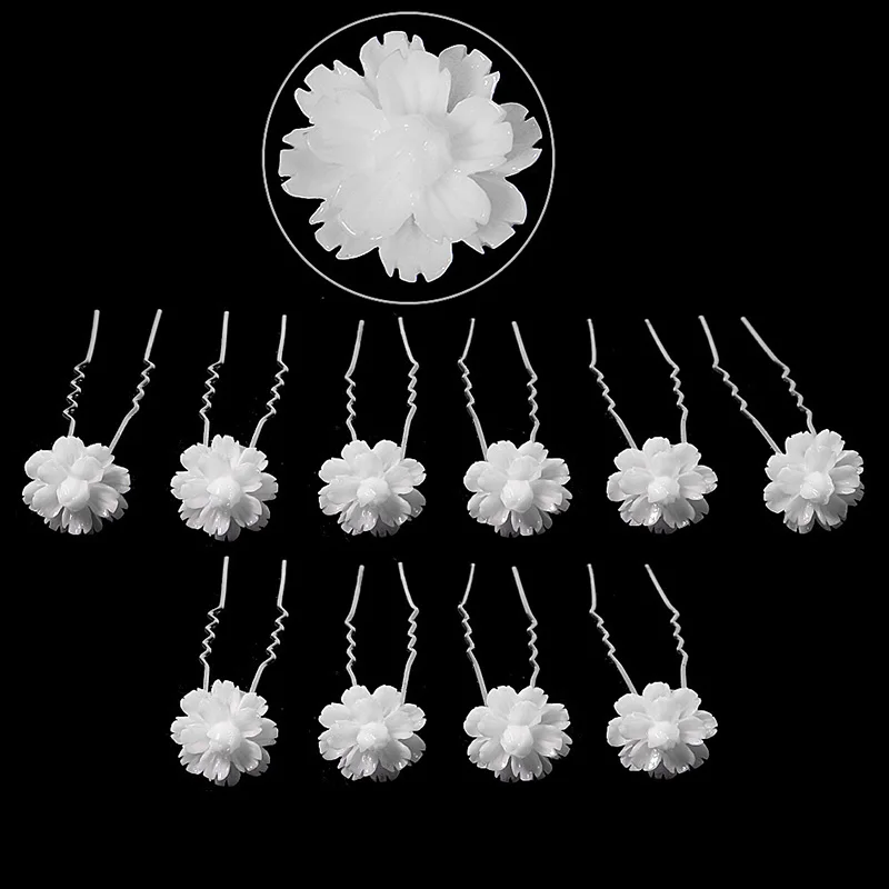 10Pcs Hairpins Pearl Hair Ornament U-shaped Hair Clip Fork Wedding Hair Accessories Hair Clips Hairpin Pearl Beaded Hair Stick