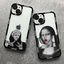 Great Art Aesthetic Clear Phone Case For Samsung Galaxy S10 S20 S21 S22 S23 S24 FE Plus Ultra Note 20 David Mona Lisa