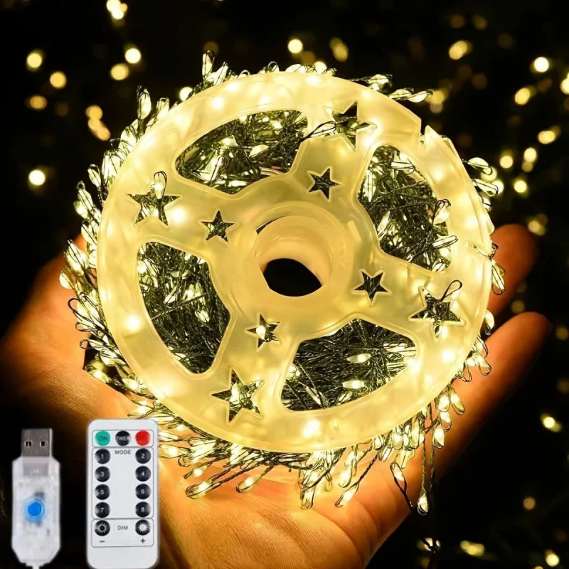 LED Firecracker String Lights USB Power Remote Control Halloween Garland Fairy Light for Wedding Party Christmas Decoration
