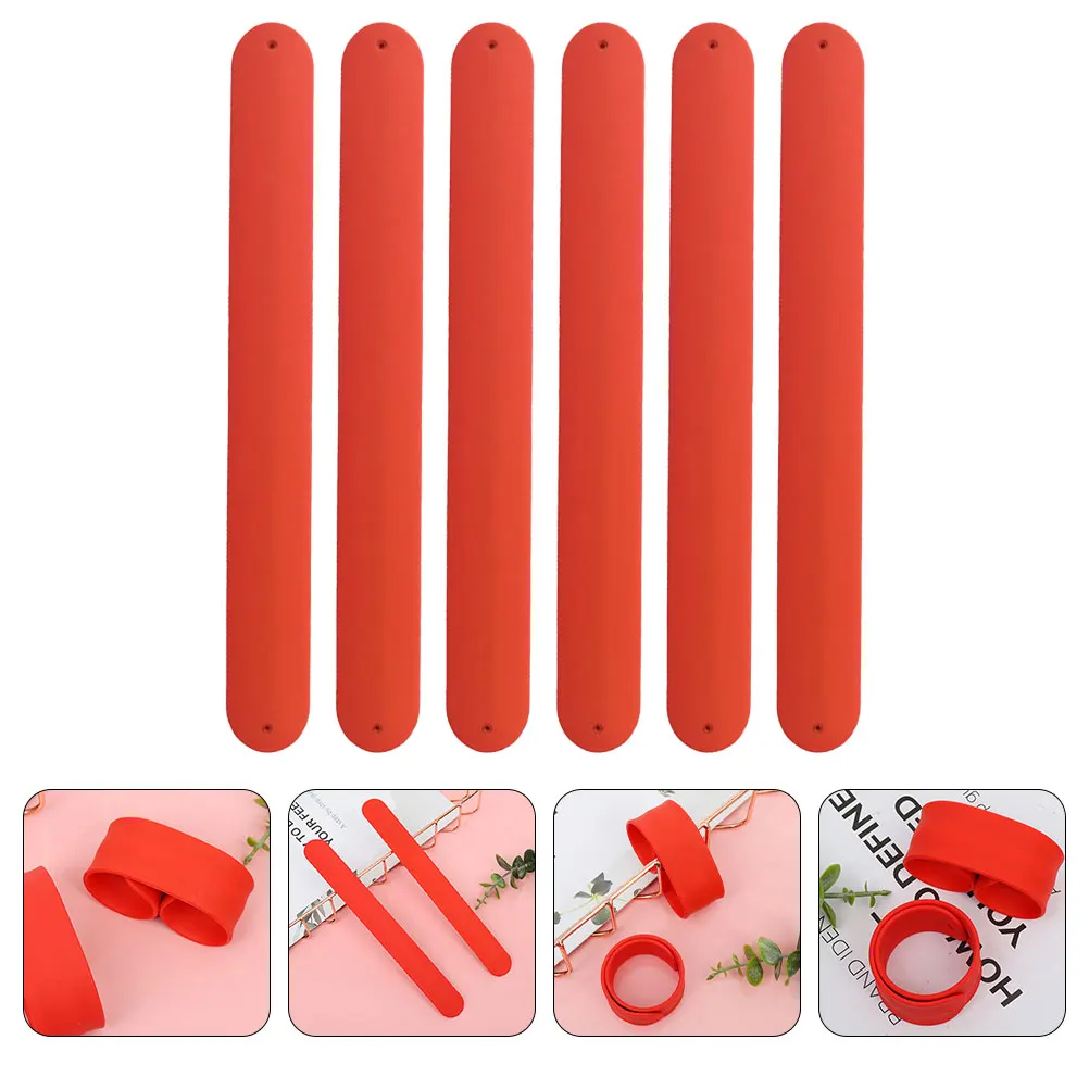 

6 Pcs Silicone Bracelet Slap Bands for Kids Snap Bracelets Wristbands Event Bulk Braclets Child