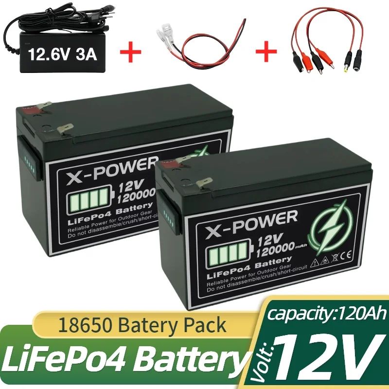 

2025 Upgraded LiFePO4 Lithium Battery✅24V 120AhPortable Rechargeable Battery Built-in 5V 2.1A Power Display Port Charging