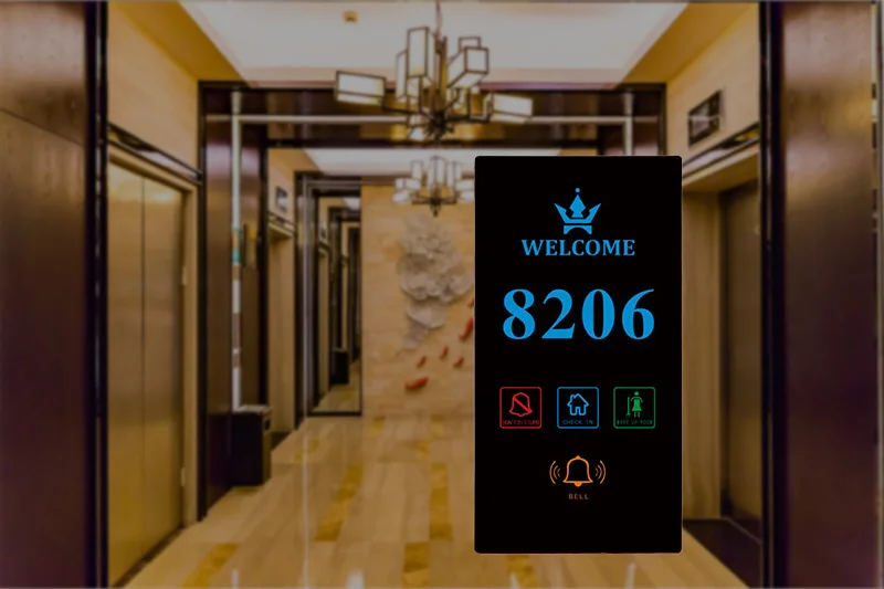 ORBITA 2024 Tempered Glass Electronic Hotel Doorplate Room Doorbell Switch Number Wth Hotel Logo Sign&MUR