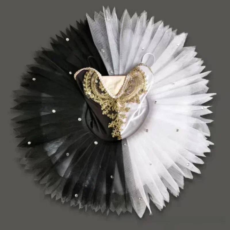 

Профессиональный классический блинный костюм-пачка, черный лебедь, белый лебедь, балетная юбка, балетная юбка для девочек, танцевальный детский женский купальник