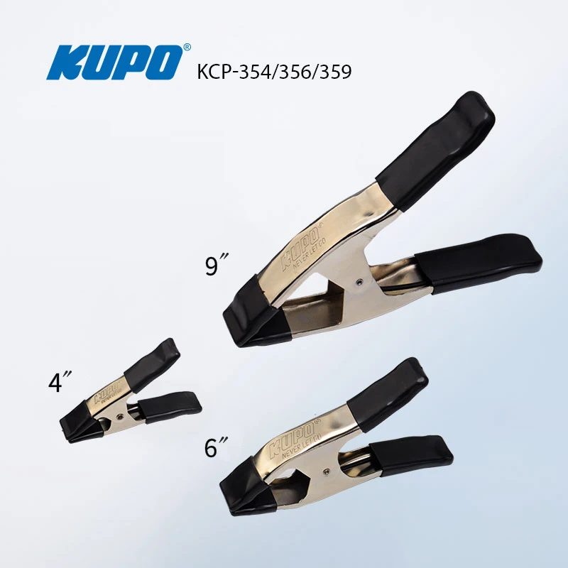 KUPO KCP-354-BK / 4 ” , KCP-356-BK / 6”, KCP-359-BK / 9 ”, стальной пружинный зажим, черный набор, 2 шт.