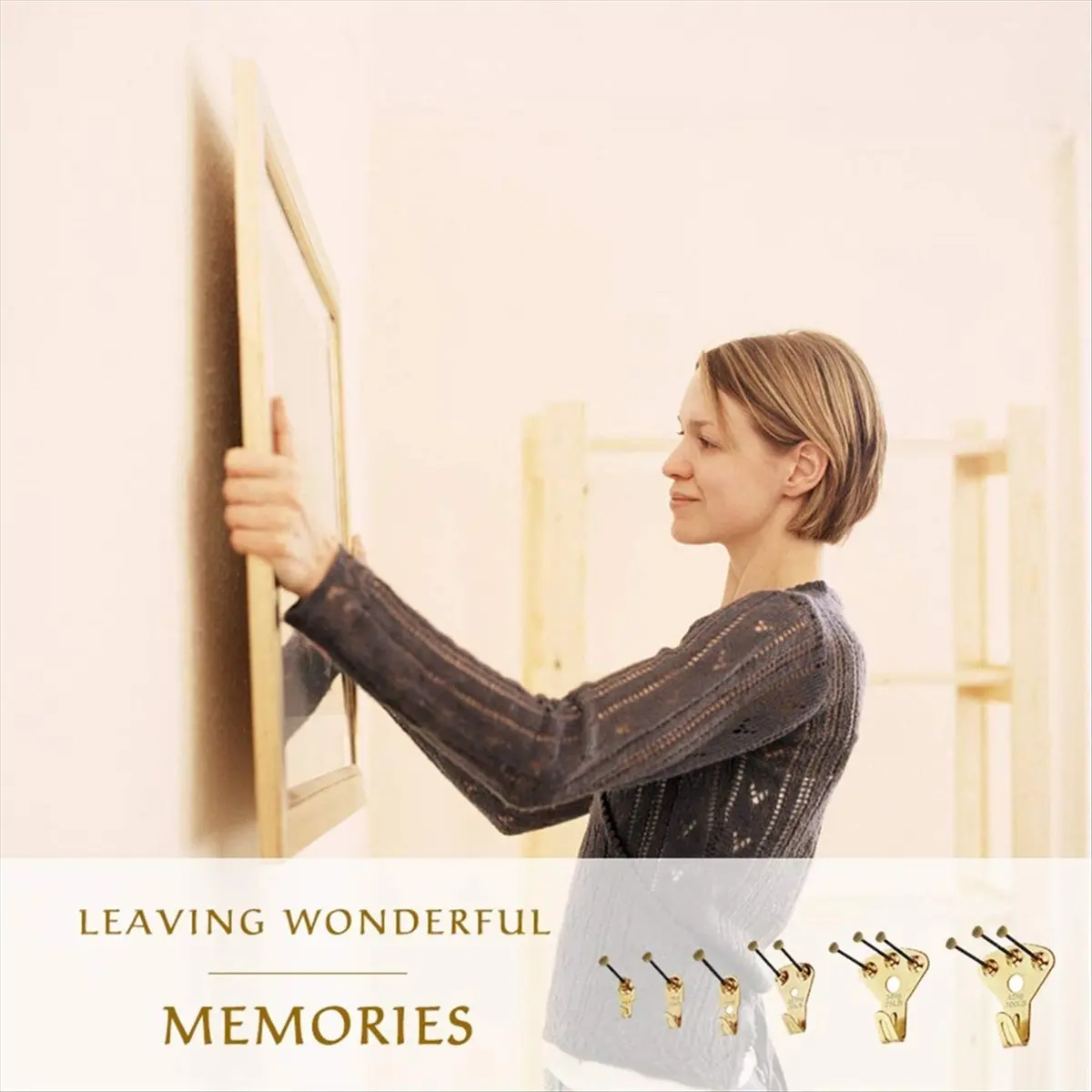 A75K 127Pcs Heavy Duty Picture Hanging Kit with Nails for Wooden/Drywall - Professional Hangers for Canvas, Office Pictures