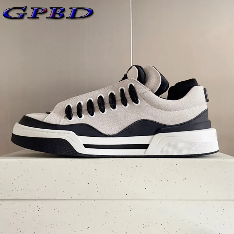 GPBD Designer Men's Sneakers Best Quality Real Leather Sport Shoes For Male Casual Fashion Men Skateboarding Shoes Athletic