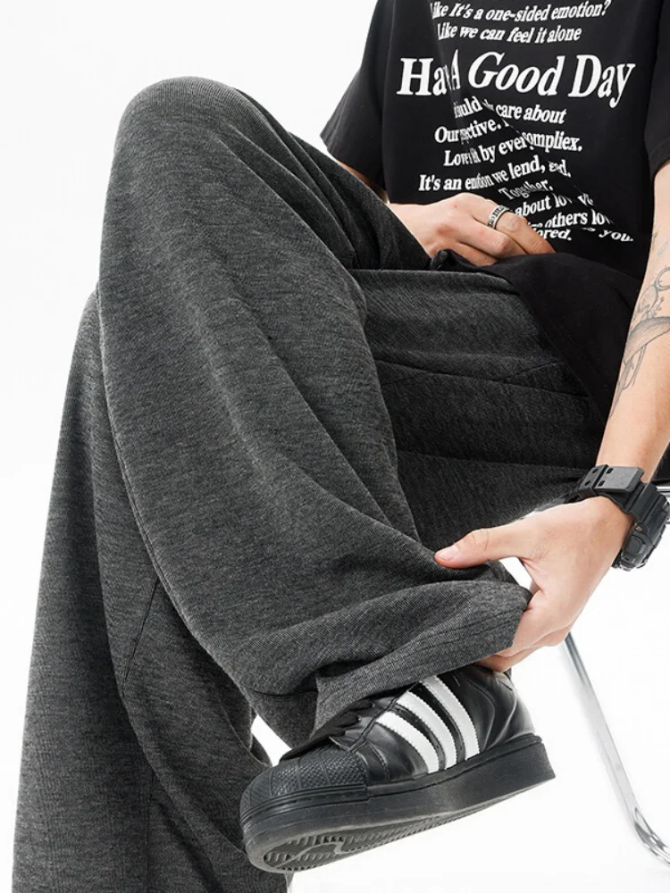 

Мужские повседневные брюки прямого кроя свободного силуэта в американском стиле Cleanfit, весенне-осенние, струящиеся, широкие, в пол