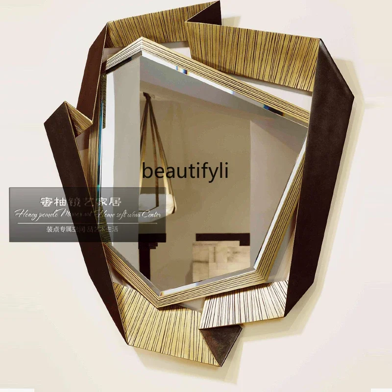 

Modern light luxury irregular decorative mirror simple creative special-shaped soft decoration exhibition hall enigma mirror