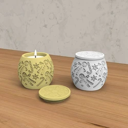 Silicone mold for Christmas gingerbread Man Cement candle jar resin Jesmonite Christmas scented candle cup handmade DIY mold
