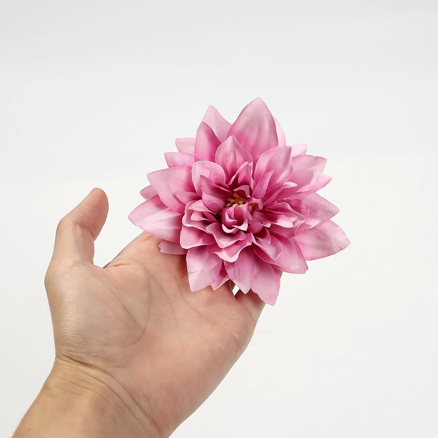 2/5 pz dalia teste di fiori fiore artificiale per la decorazione domestica fiori finti festa di nozze ghirlanda di seta dalia artigianato accessorio