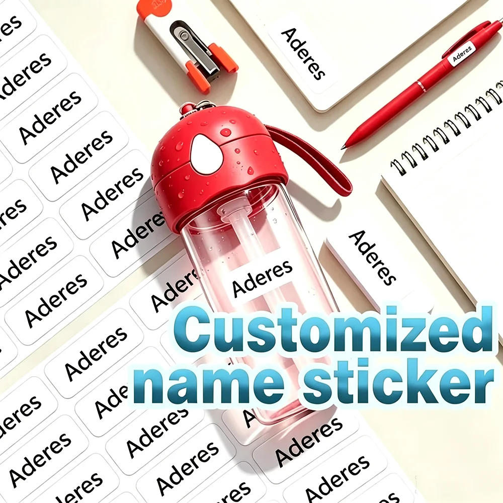 Personalized Minimalist Name Tags, Pure White Labels, School, Office, Daycare Classification Tags, for Water Bottles, Pencils
