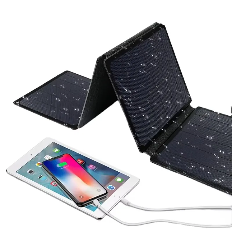21W 6-Fold Solar Panel Charger with USB-C/USB-A Outputs for Phones Power Banks & Tablets-Camping Hiking Backpacking