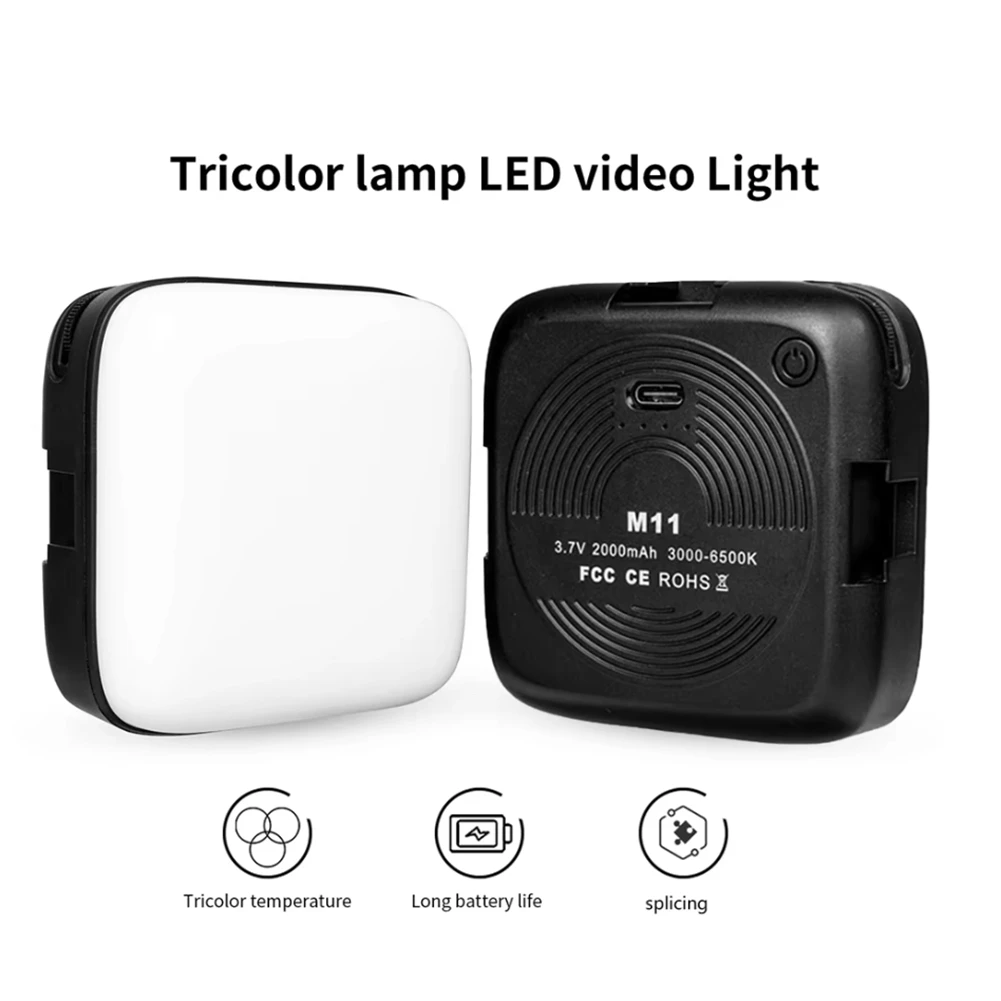 CCDD LED 비디오 채우기 빛 3000-9900k 미니 스튜디오 사진 빛 바이 컬러 온도 카메라 전화 사진 채우기 조명 2000mah