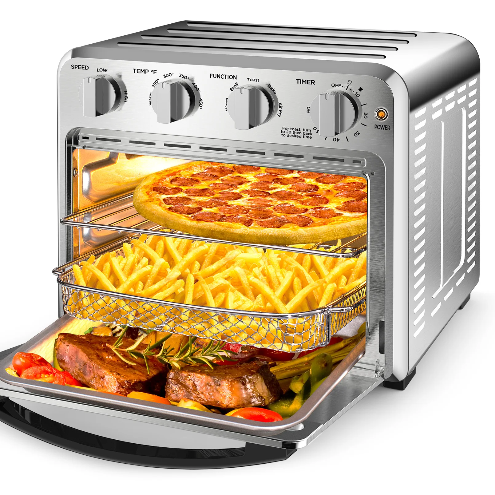 

Geek Chef 6 Slice 26QT/26L Air Fryer Fry Oil-Free Extra Large Toaster Oven Combo Air Fryer#US To US