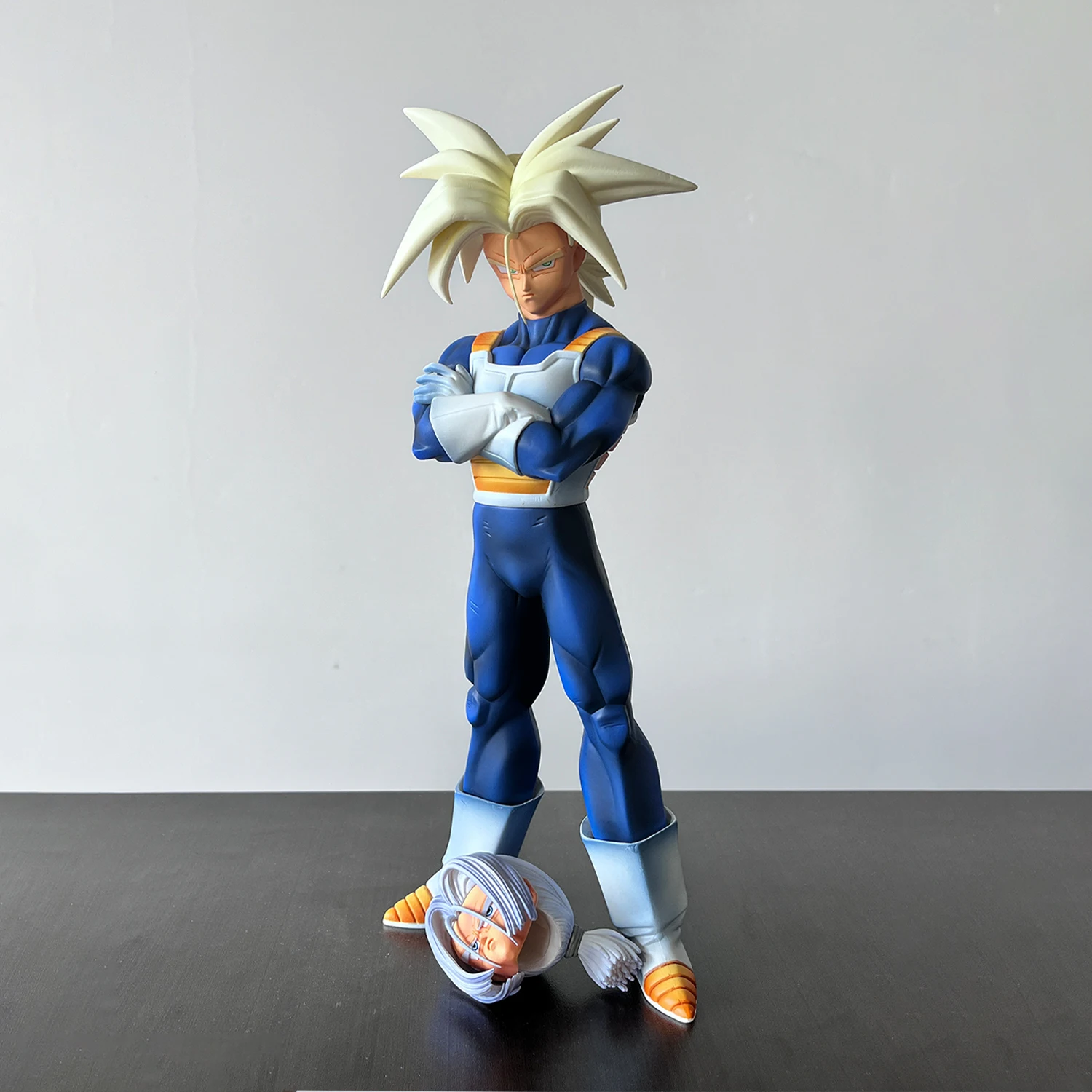 31cm Dragon Ball Anime Character Trunks Figure Double Head Super Saiyan PVC Statue Collectible Model Desktop Ornament Gift T
