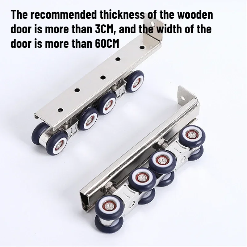 1PCS Sliding Door Roller Hanging Pulley Rail Track for Home Room Wood Door 4/8 Hanging Wheels Rail Track