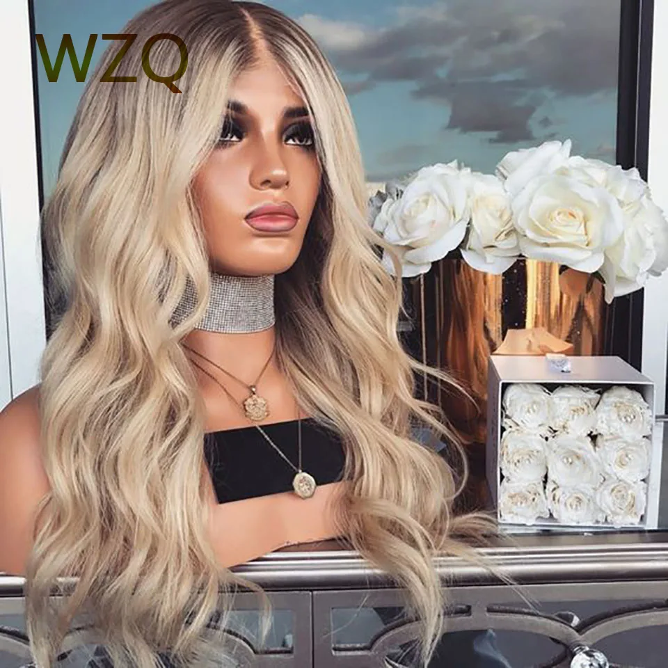 Body Wave Lace Front Wig Highlight Ash Blonde Lace Frontal Human Hair Wigs Pre Plucked Long Wavy Brazilian HD Lace Wig For Women