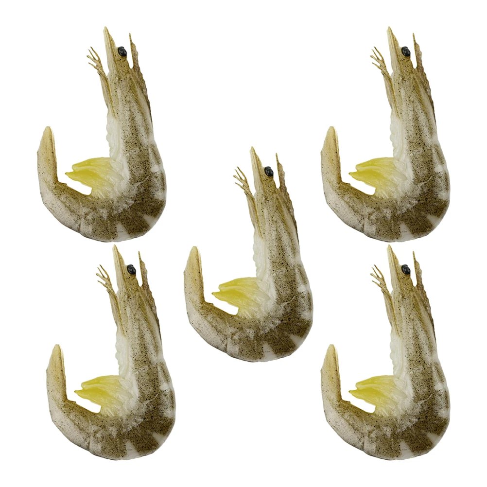 

5pcs Realistic For Store Display Home Decor Simulation Prop Artificial Shrimp Ornament Pvc Food Decoration Fake Shrimp For