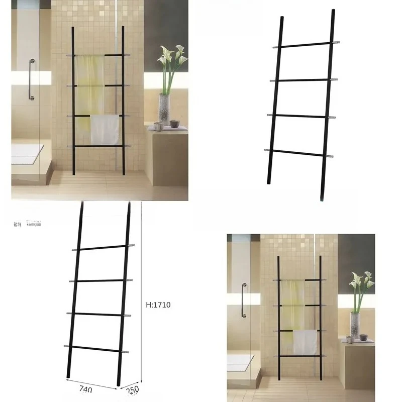 Wholesale Modern Metal Ladder Towel Rack High Quality Standing Bathroom Storage Shelf Interior Furniture Home Decor Organizer