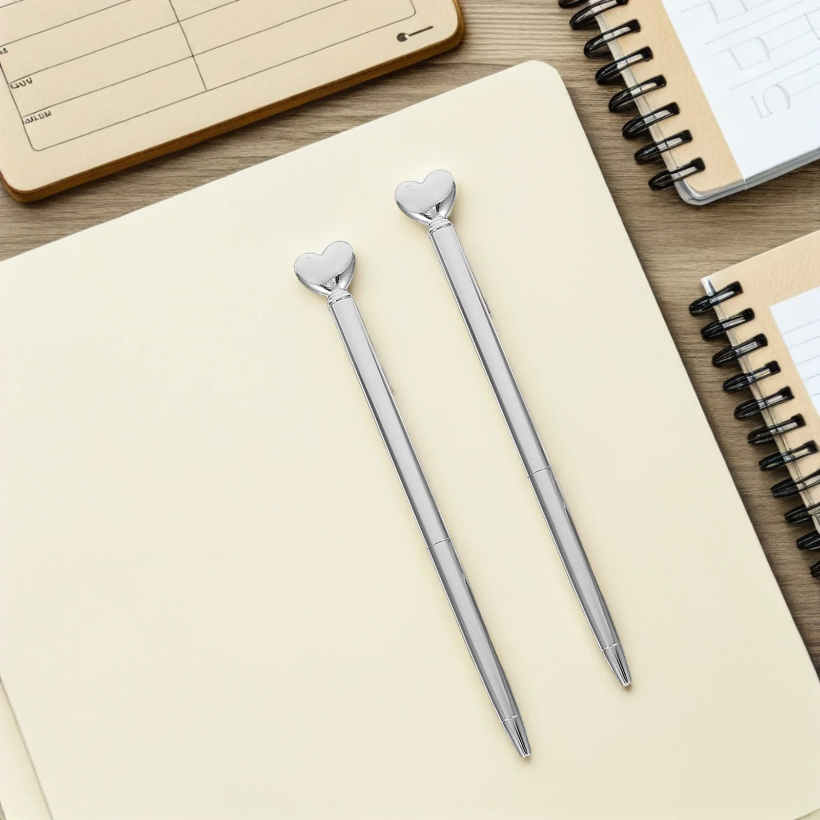 

10Pcs Heart Ballpoint Pens Metal Retractable Smooth Writing for Home Office School Wedding Valentine Day Party Favors