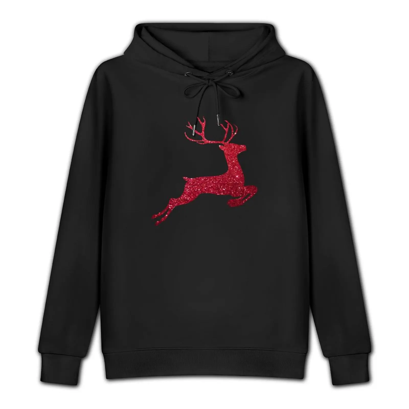 Red Faux Glitter Reindeer Pullover Hoodie men's clothes autumn jacket men autumn hoodies for men