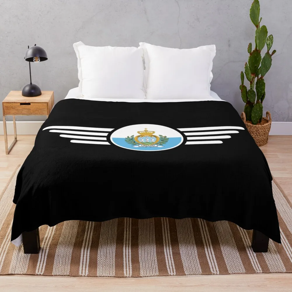 San Marino style design t-shirt Throw Blanket Cute Plaid For Sofa Thin Hairy Blankets