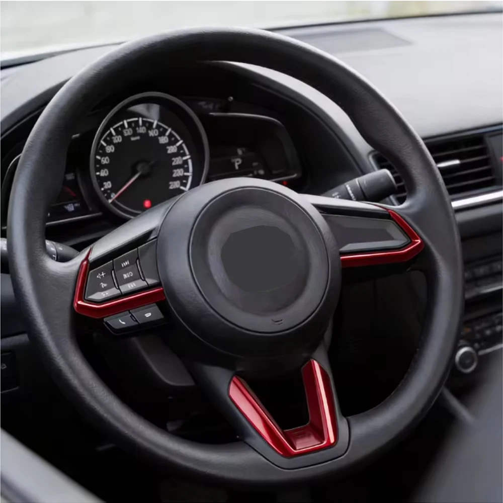 3-teiliger Auto-Lenkrad-Zierblenden-Aufkleber für Mazda 3 6 CX3 CX-3 CX-5 CX5 CX8 CX 9 Axela ATENZA 2017-2019 – Detail 5