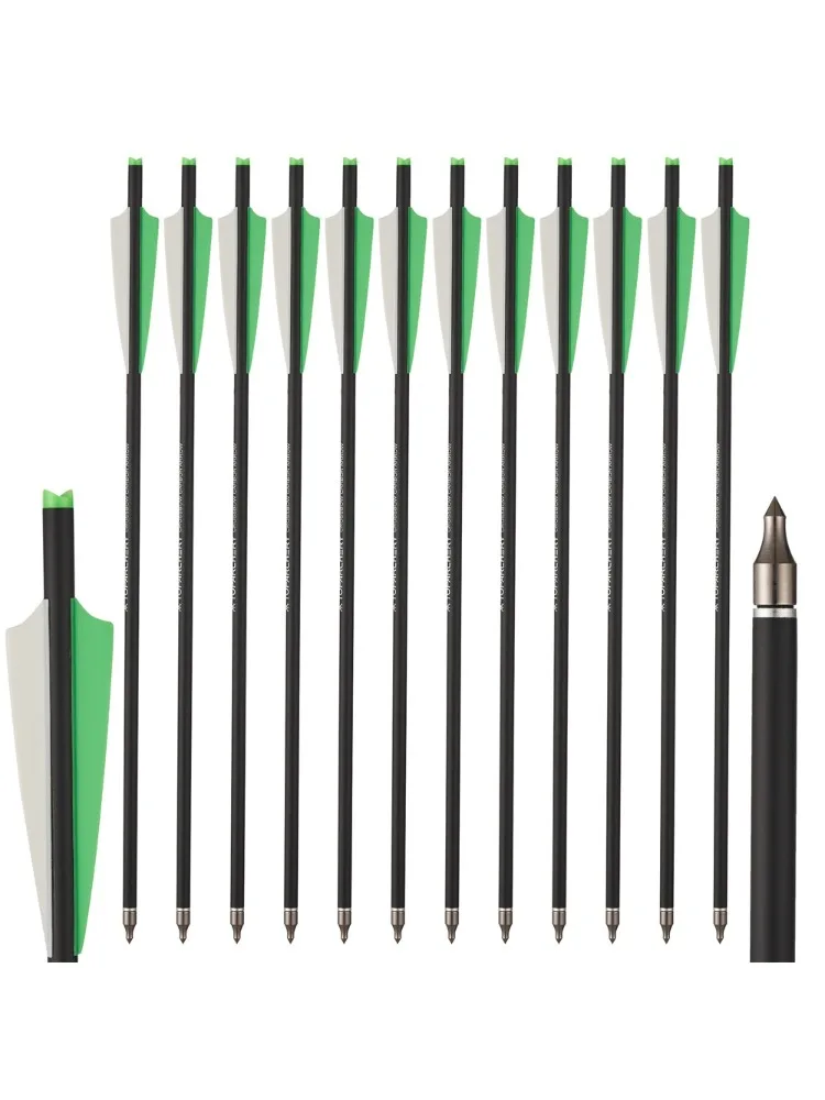 Boogschieten 16/18/20/22 Inch Kruisboogpijlen Carbon Pijl OD8.8mm met 125 grain verwisselbare pijlpunten Buiten Schiet Accessoires - afbeelding 2