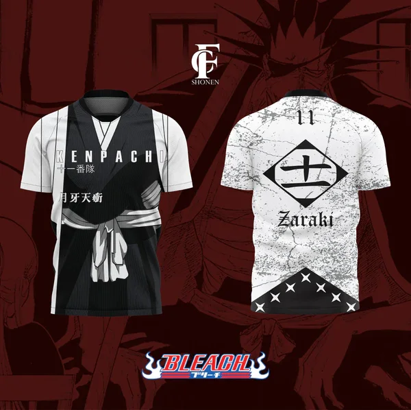 

Черно-белые майки BLEACH 2025 года, футбольная тренировочная форма, официальная авторизация Bandai, два размера для взрослых и детей